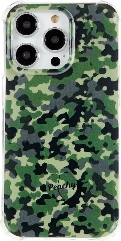 Peachy Leger Camouflage Survivor TPU hoesje geschikt voor iPhone 14 Pro Max - Army Groen