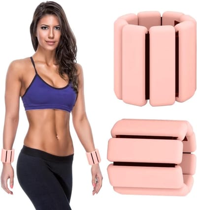 Wrist en Ankle Weights - Verstelbare Polsgewichten - Set van 2 (0.45 kg) - Siliconen Armbanden voor Vrouwen en Mannen - Workouts voor Hiking, Yoga, Pilates en Jogging