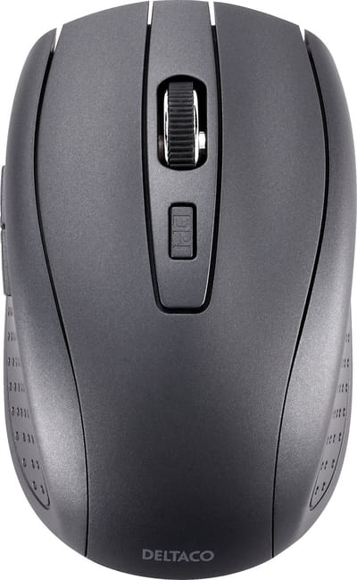 Deltaco MS-809 Draadloze muis - Stil - Reismuis - 6 knoppen - 2.4 GHz - 1600 DPI - Zwart