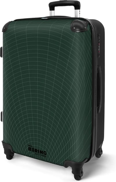 NoBoringSuitcases.com® - Koffer groot - Rolkoffer lichtgewicht - Groene abstracte tunnel - Reiskoffer met 4 wielen - Grote trolley XL - 20 kg bagage - Hardcase suitcase - Travel luggage - Ruimbagage middelgroot