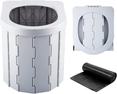 Draagbaar opvouwbaar toilet met 20 vervangende zakken - Ideaal voor reizen, camping en veiligheid