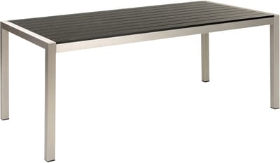 VERNIO - Tuintafel - Zwart/Zilver - 90 x 180 cm - Aluminium