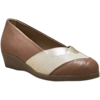 Dames tricolore leren ballerina's Pédiconfort