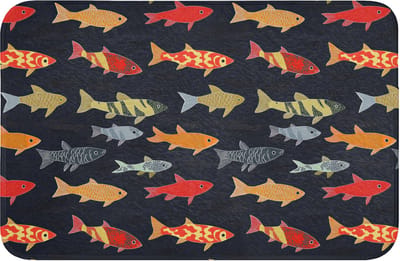 WC mat 60x40 cm - Antislip - Vissen - Patroon - Kleurrijk - Toiletmat - Vloermat - Douchemat - Toilet tapijt - Toiletmatten