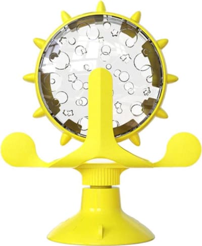 Hondenspeelgoed - Kattenspeelgoed - Interactief - Molen - Geluid - Intelligentie - Brokjes - Behendigheid - Geel - Puppy speelgoed - Katten speelgoed - Kittens 25cm