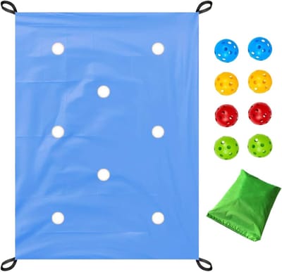 Team Building Spel - Groepsactiviteit Kit - Samenwerken Bevorderen - Robuuste Polyester Stof - 216 x 145 cm - Blauw