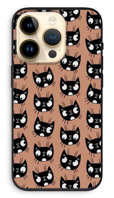 Case Company® - Hoesje geschikt voor iPhone 14 Pro hoesje - Kat - Biologisch Afbreekbaar Telefoonhoesje - Bescherming alle Kanten en Schermrand