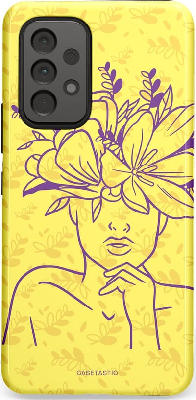 Casetastic hoesje geschikt voor Samsung Galaxy A53 (2022) 5G - Dubbellaagse bescherming - Floral Essence - Fashion Case - Goud Beige