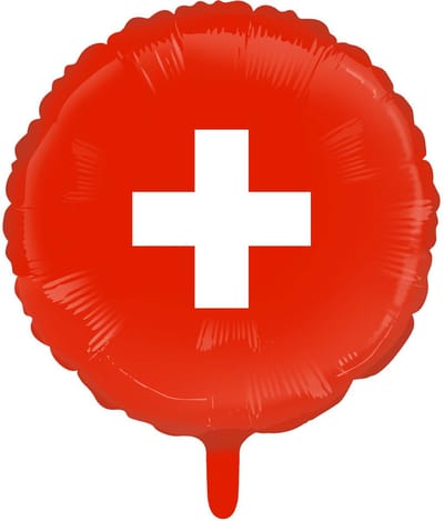 Wefiesta - Folieballon Zwitserland - 45 cm - WK voetbal 2026 - WK voetbal versiering - WK voetbal outfit - Nederland WK