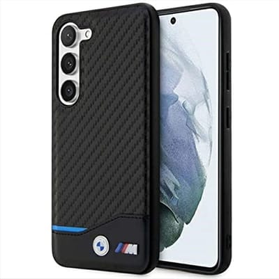 BMW M Carbon Blue Line Back Cover - Geschikt voor Samsung Galaxy S23 Plus (S916) - Zwart