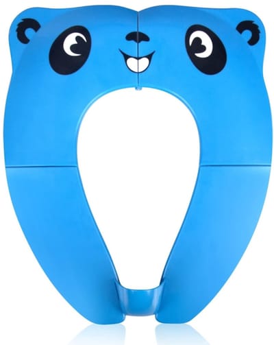 Reiswc-bril voor peuters - wc bril - wc bril met print - wc bril hoes - Antislip trainingswc-bril - ABS-materiaal - blauw panda-patroon - 36*29*2,5 cm