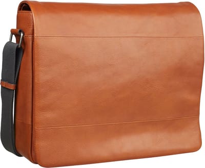 LEONHARD HEYDEN Leren schoudertas laptoptas met laptopvak Hamburg Umhängetasche 7077 Cognac bruine