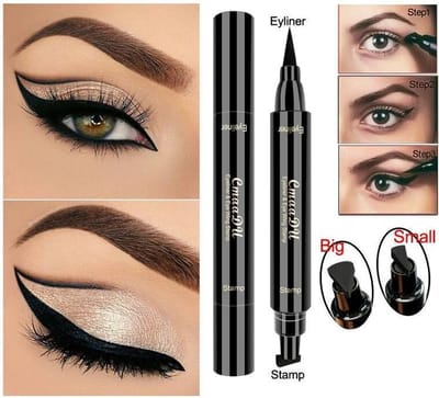 Eye potlood Stempel-Eyeliner-Make-Up - Eyeliner Potlood Cosmetische-Matte Waterproof Eyeliner- Zwart