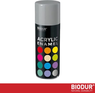BIODUR Acrylverf - Telegrijs 2 RAL 7046 – 400 ML – Spuitbus Hoogglans Lak – UV en Weerbestendig - Sneldrogende Spuitverf - Voor Binnen en Buiten