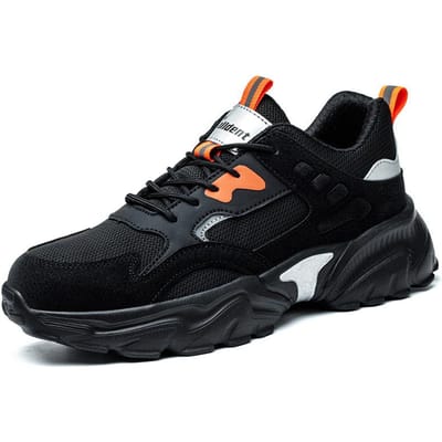 Chaussures de travail pour hommes, embout en acier, chaussures de travail résistantes aux chocs et aux perforations 45 black