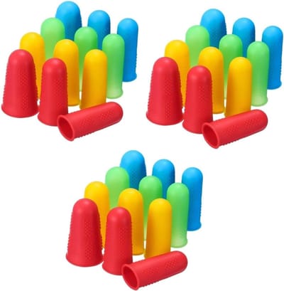 FRCOLOR 3 sets van 12 stuks vingerbescherming, bescherming tegen verbranding, vingerafdekking van siliconen, slijtvaste vingerbanden, siliconen vingers, beschermhoes, silicagel verzorging