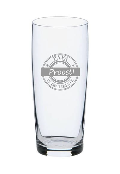 Vaderdag - Papa Proost Je bent de liefste - Proost - bierglas - bierfluitje - Vaderdag cadeau - graveren - uniek cadeau - glas gravering