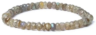 Armband Labradoriet Facet Aa Kwaliteit Elastiek - 0.6 Cm - 0.6 cm