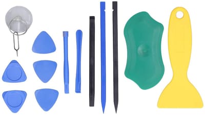 Complete Reparatieset voor Elektronica 12-in-1 met Plastic Spudger en Driehoekige Opening Tool voor Mobiele Telefoons, Tablets en Laptops