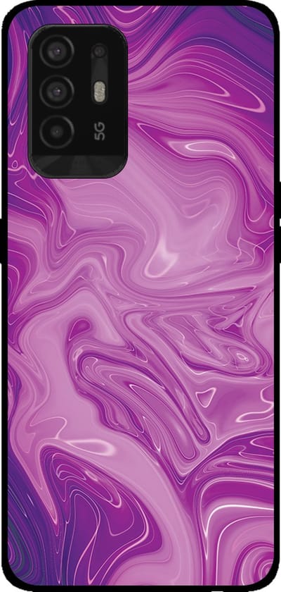 Smartphonica Telefoonhoesje voor OPPO A94 5G met marmer opdruk - TPU backcover case marble design - Paars geschikt voor Oppo A94 5G