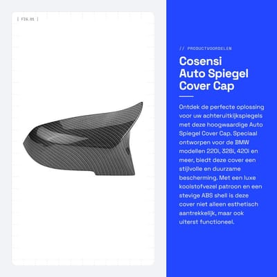 Dailygoods- Spiegelkap - Achteruitkijkspiegel Cover - Koolstofvezel Patroon - ABS Shell - Geschikt voor 220i/328i/420i/F20/F21/F22/F30/F32/F33/F36/X1 E84 - Professionele Afwerking - Spiegelcover
