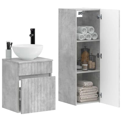 vidaXL - Badkamermeubel - Set - 2 - st - Betongrijs - 33 - x - 34,5 - x - 100 - cm