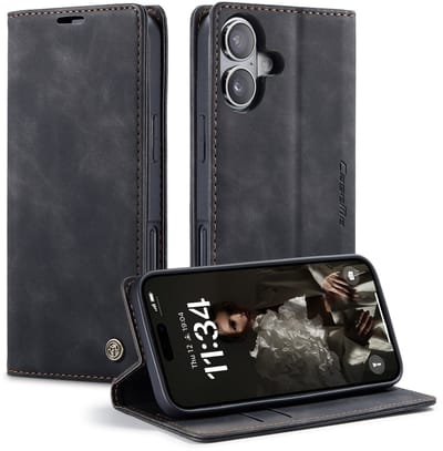 CaseMe Hoesje - Geschikt voor iPhone 17 Hoesje - CaseMe 013 Book Case - Zwart