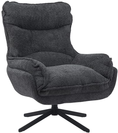 StarFurn Fauteuil Vera - Donkergrijs Stof - Draaibaar - 82x95x96,5cm