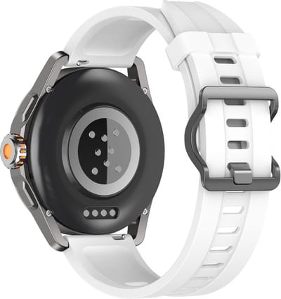 Siliconen bandje - geschikt voor Xiaomi Mi Watch / Watch 2 (PRO) / Watch S1 / Watch S1 Pro / Watch S2 / Watch S3 / Watch S4 / Watch S5 / Haylou / Redmi Watch 5 Active & Lite - wit