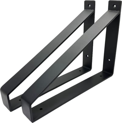Maison DAM - Plankdragers klassiek - Wandsteunen – Voor een plank 30cm – Mat zwart - incl. bevestigingsmateriaal + schroefbit