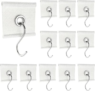 12 stuks - Camperluifelhaken - S-vormige clips voor camperluifelverlichting - Voor het ophangen van camperluifels - Wit - 5 cm