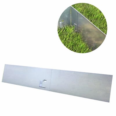 Borderrand metaal 13,5cm x 120cm één kleur | Gazonrand | Kantopsluiting, kleur: zonder kleur