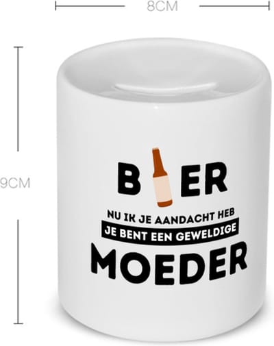 Akyol - bier, nu ik je aandacht heb je bent een geweldige moeder Spaarpot - Mama - de beste moeder - moeder cadeautjes - moederdag - verjaardagscadeau - verjaardag - cadeau - geschenk - kado - gift - moeder artikelen - 350 ML inhoud