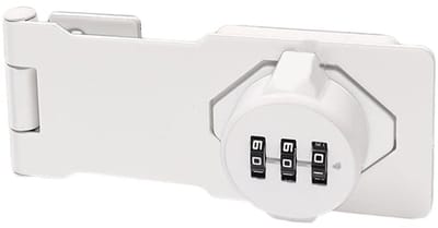 Dailygoods - TA-VIGOR 4,5 inch kast wachtwoord hasp lock vergrendeling, 3-cijferige combinatie wachtwoordcode privacy locker draaiknop deurslot voor schuren, badkamer, laden en kantoor archiefkasten, geest wit
