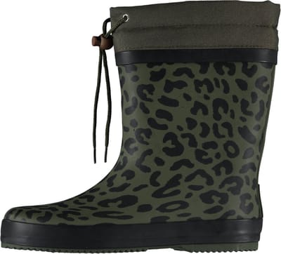 Xq Footwear Dames Regenlaars Gevoerd Leopard&Groen - Laarzen - 37