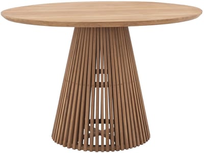 Vente-unique Tuineettafel van teakhout D120 cm - Licht naturel - TRIANI