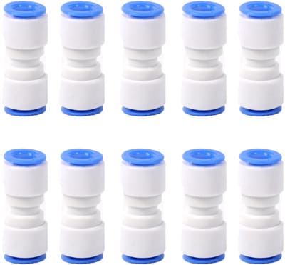 10 stuks rechte snelkoppelingen - Voor waterfilter-insteekkoppelingen - Voor systemen - Eenvoudig te installeren waterfilter-elleboogverbindingen - Waterzuiveraaradapters - Wit
