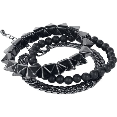 Black Premium by EMP Armband Set - Stud Mix - zwart