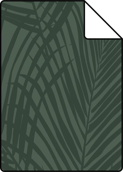 Proefstaal ESTAhome behang palmbladeren donkergroen - 26.5 x 21 cm - 139303-S