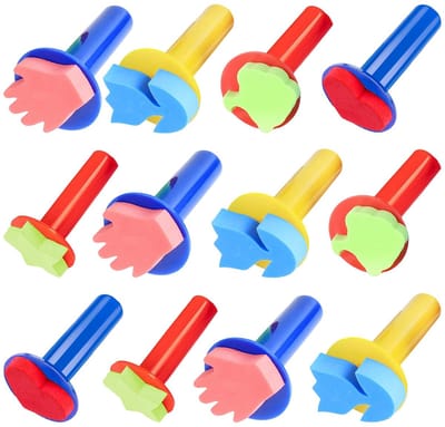 Dailygoods- Schildersponzen 15 Stuks - Sponskwasten - Schilderbenodigdheden - Schuimpenselen - Graffiti - Veilig EVA-Materiaal - Sponsstempels