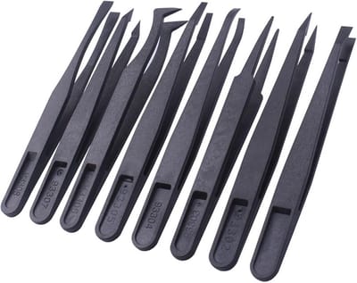 8-delige kunststof anti-statische precisiepincet set voor elektronica, sieraden en hobby's