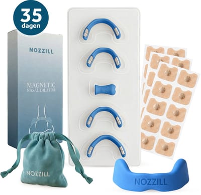 Nozzill® Magnetische Neusstrips - 35 dagen - Anti Snurk Pleisters - 4 Maten S/M/L/XL - Neusspreider - Neuspleisters - Snurken - Beter Slapen - Slaapproblemen - Anti Snurk - Blauw