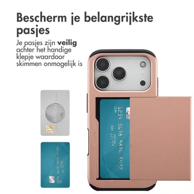 imoshion Hoesje met Pasjeshouder - Geschikt voor Apple iPhone 17 Pro - Rosé Goud