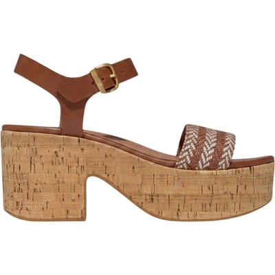 FitFlop Eloise leren plateausandalen voor dames (Tan)