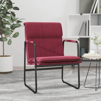 vidaXL Loungestoel 55x64x80 cm stof wijnrood