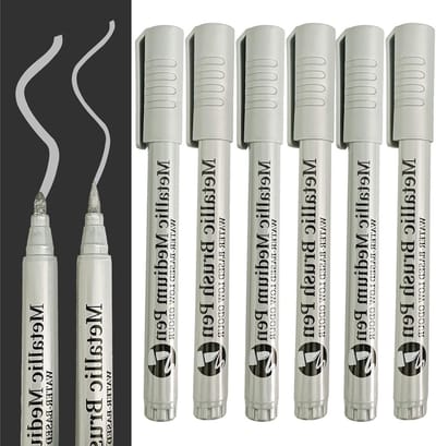 Set van 6 Waterdichte Witte Markers voor Acrylverf, Sneldrogend en Multifunctioneel voor DIY en Handgemaakte Kaarten