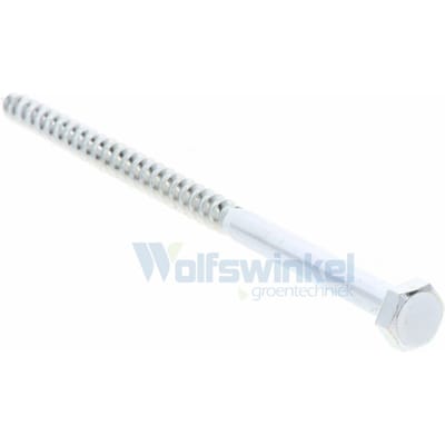 Hoenderdaal houtdraadbout gegalvaniseerd 7 x 130 mm din 571  - doos à 100 stuks