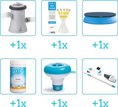 Zwembad Accessoirepakket voor Intex Easy Set Zwembad - 305x61 cm - Rond - Opblaasbaar - Intex - 28116NP - 6-delig