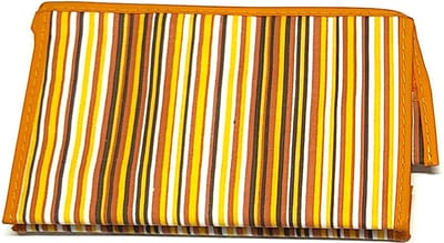 Rojafit - Make-up Tasje - Retro Style - Orange Lines - Afmeting: 18 x 5,5 x 11 cm.