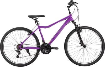 Mountainbike – Voor dames – 21 versnellingen, stalen frame, verende vork – 66 cm wielen, paars